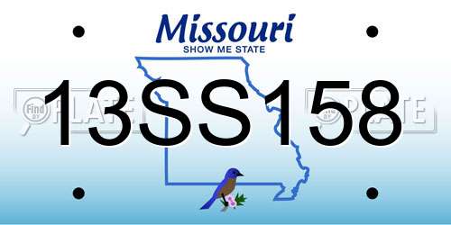 13SS158 Missouri License Plate