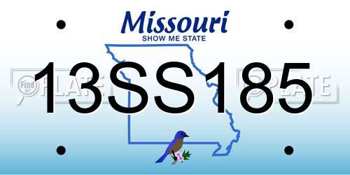 13SS185 Missouri License Plate