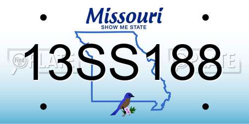 13SS188 Missouri License Plate