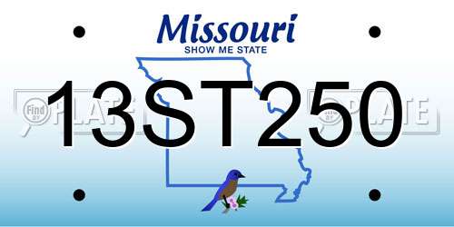 13ST250 Missouri License Plate