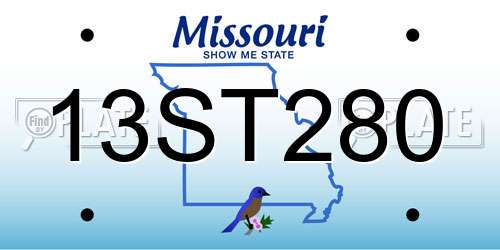 13ST280 Missouri License Plate