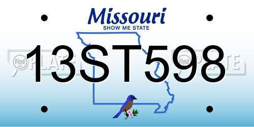 13ST598 Missouri License Plate