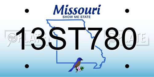 13ST780 Missouri License Plate