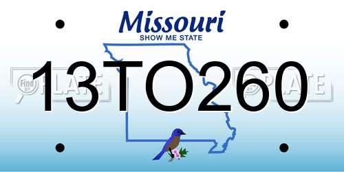 13TO260 Missouri License Plate