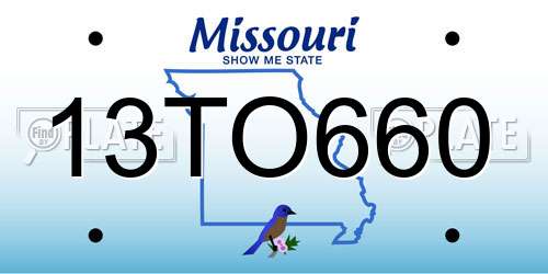 13TO660 Missouri License Plate