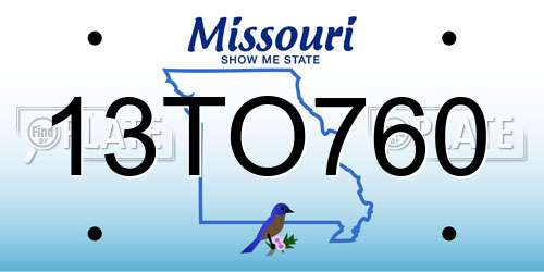 13TO760 Missouri License Plate