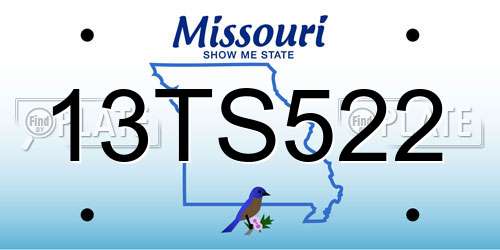 13TS522 Missouri License Plate