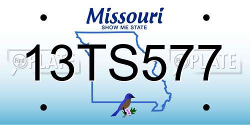 13TS577 Missouri License Plate