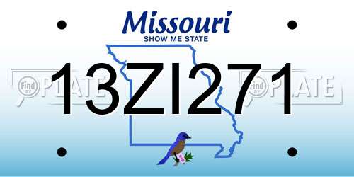 13ZI271 Missouri License Plate