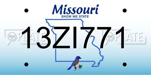 13ZI771 Missouri License Plate