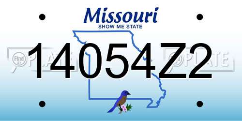 14054Z2 Missouri License Plate