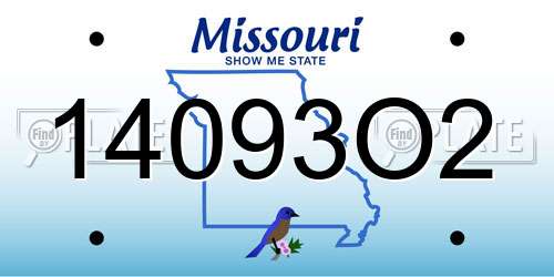 14093O2 Missouri License Plate