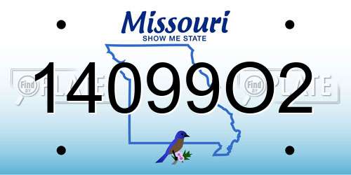 14099O2 Missouri License Plate