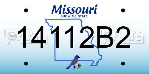 14112B2 Missouri License Plate