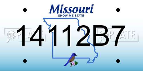 14112B7 Missouri License Plate