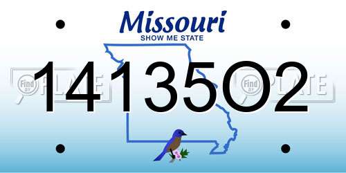 14135O2 Missouri License Plate