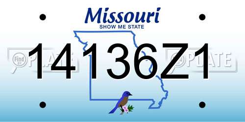 14136Z1 Missouri License Plate