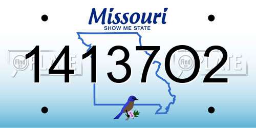 14137O2 Missouri License Plate