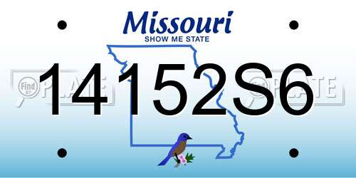14152S6 Missouri License Plate