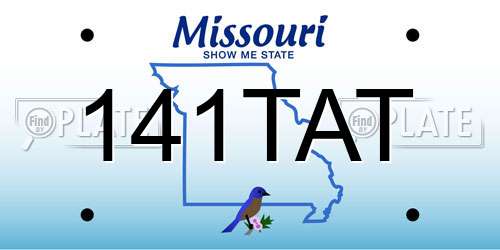 141TAT Missouri License Plate