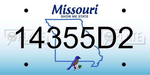 14355D2 Missouri License Plate