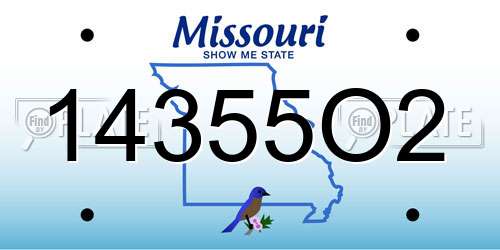 14355O2 Missouri License Plate