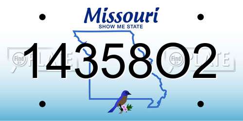 14358O2 Missouri License Plate