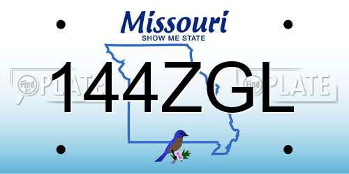 144ZGL Missouri License Plate