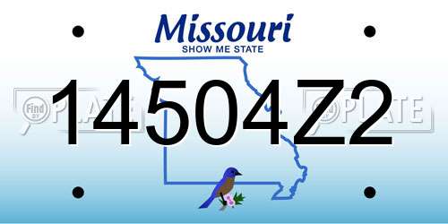 14504Z2 Missouri License Plate