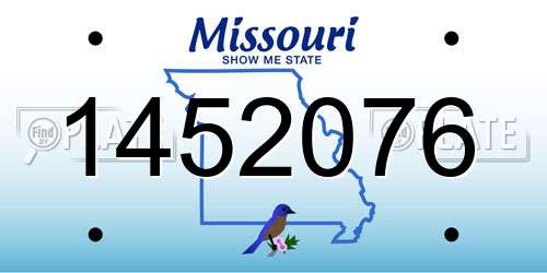 1452076 Missouri License Plate