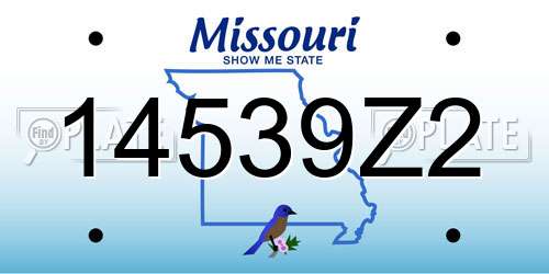 14539Z2 Missouri License Plate