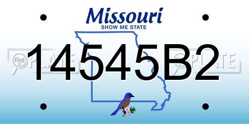 14545B2 Missouri License Plate