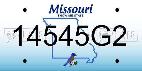 14545G2 Missouri License Plate
