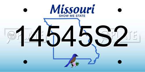 14545S2 Missouri License Plate