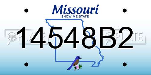 14548B2 Missouri License Plate