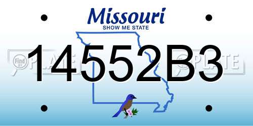 14552B3 Missouri License Plate