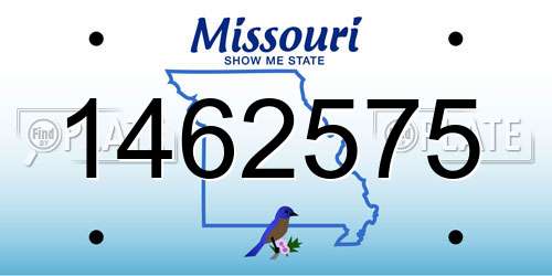 1462575 Missouri License Plate