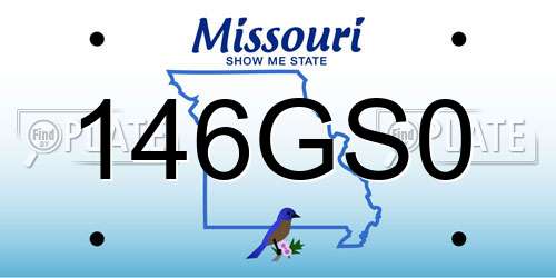 146GS0 Missouri License Plate