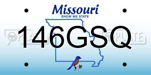 146GSQ Missouri License Plate