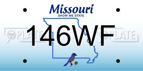 146WF Missouri License Plate