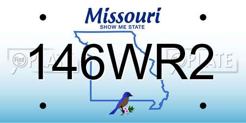 146WR2 Missouri License Plate