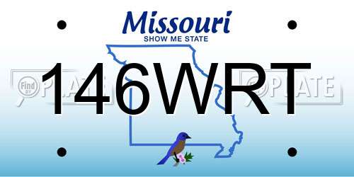 146WRT Missouri License Plate
