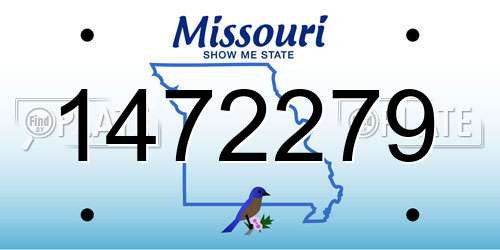 1472279 Missouri License Plate