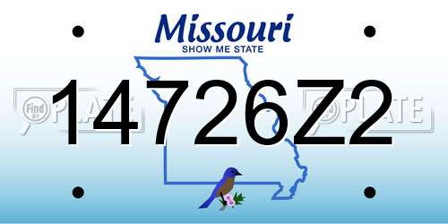 14726Z2 Missouri License Plate