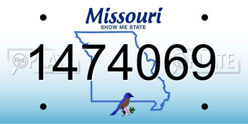 1474069 Missouri License Plate