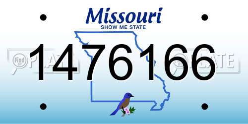 1476166 Missouri License Plate