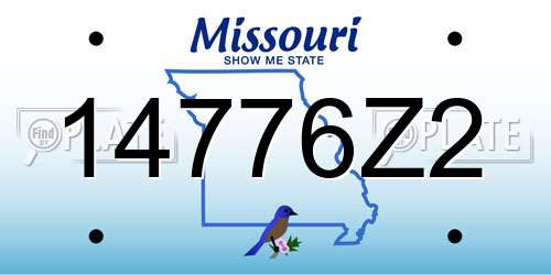 14776Z2 Missouri License Plate