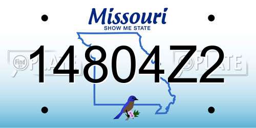14804Z2 Missouri License Plate