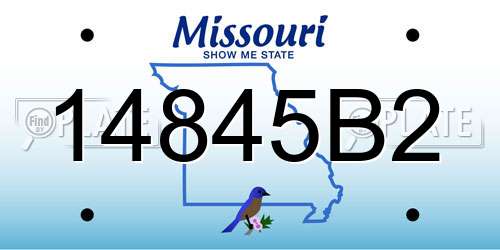 14845B2 Missouri License Plate