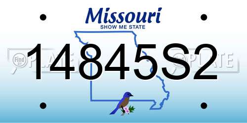 14845S2 Missouri License Plate